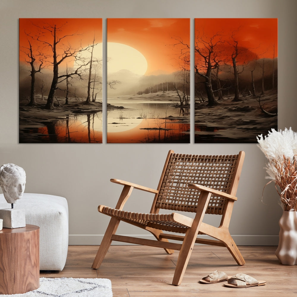 Extra Large Abstract Landscape Painting Framed Wall Art Canvas Print