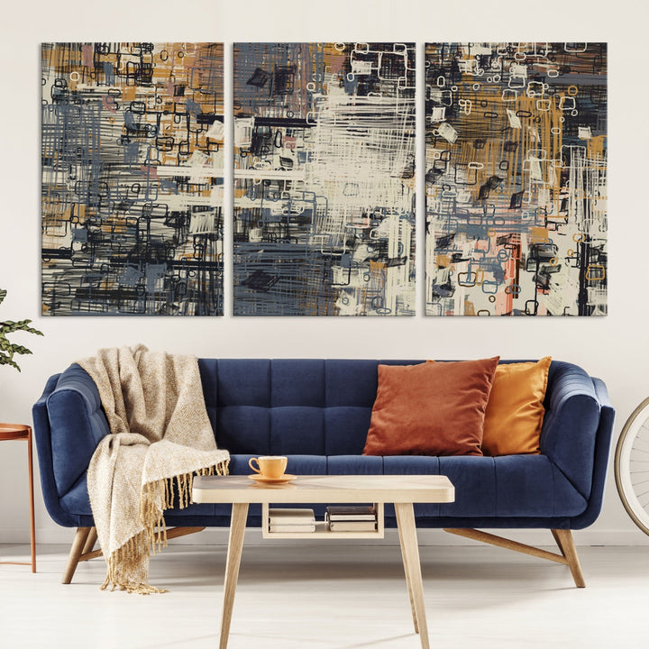 Extra Large Abstract Marble Texture Canvas Wall Art Print Framed Modern Painting