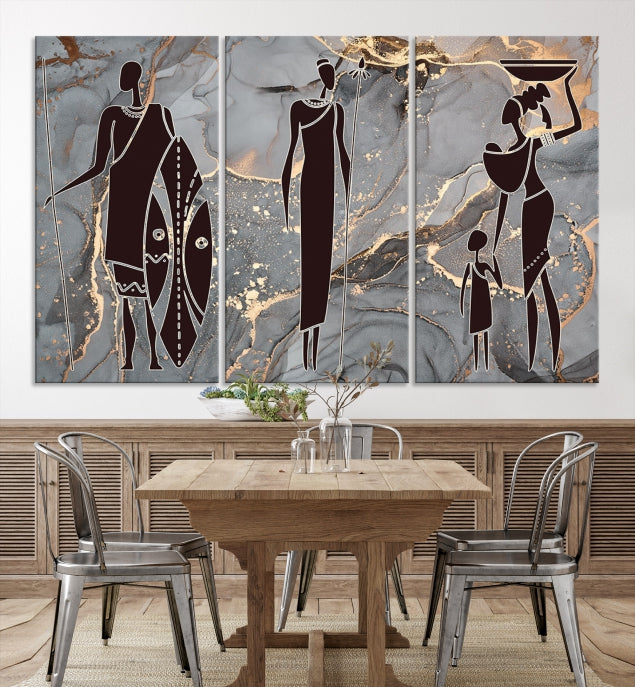 Extra Large African American Wall Art Modern Abstract Painting on Canvas Print