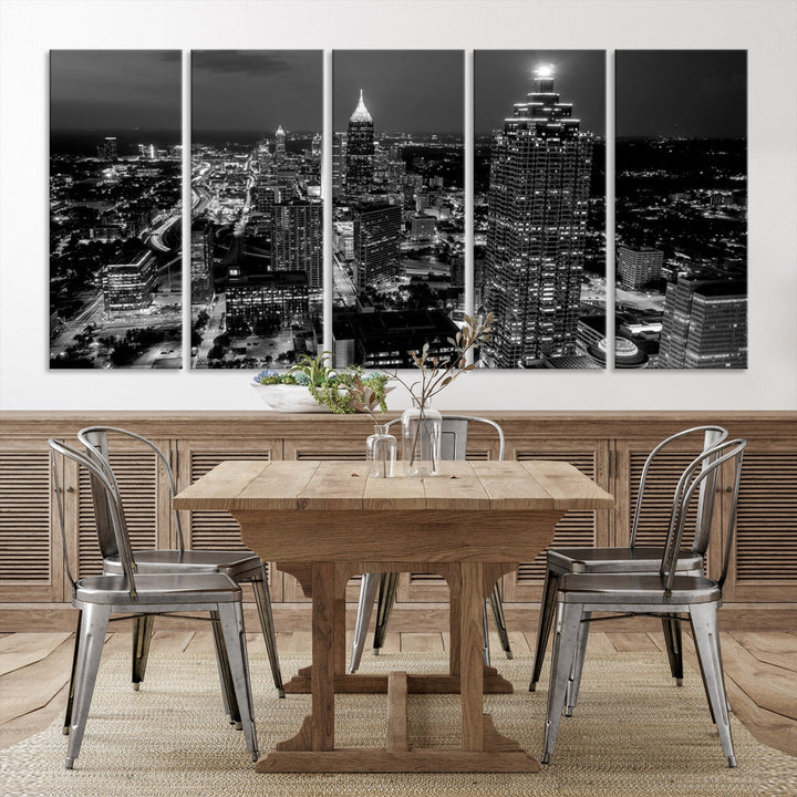 Extra Large Atlanta City Wall Art Skyline Cityscape Canvas Print