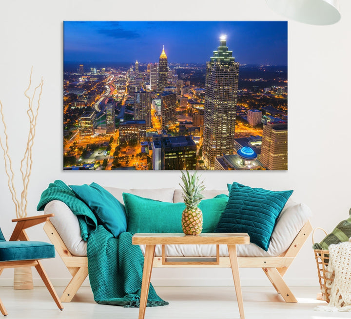 Extra Large Atlanta Cityscape Canvas Wall Art Skyline Canvas Print