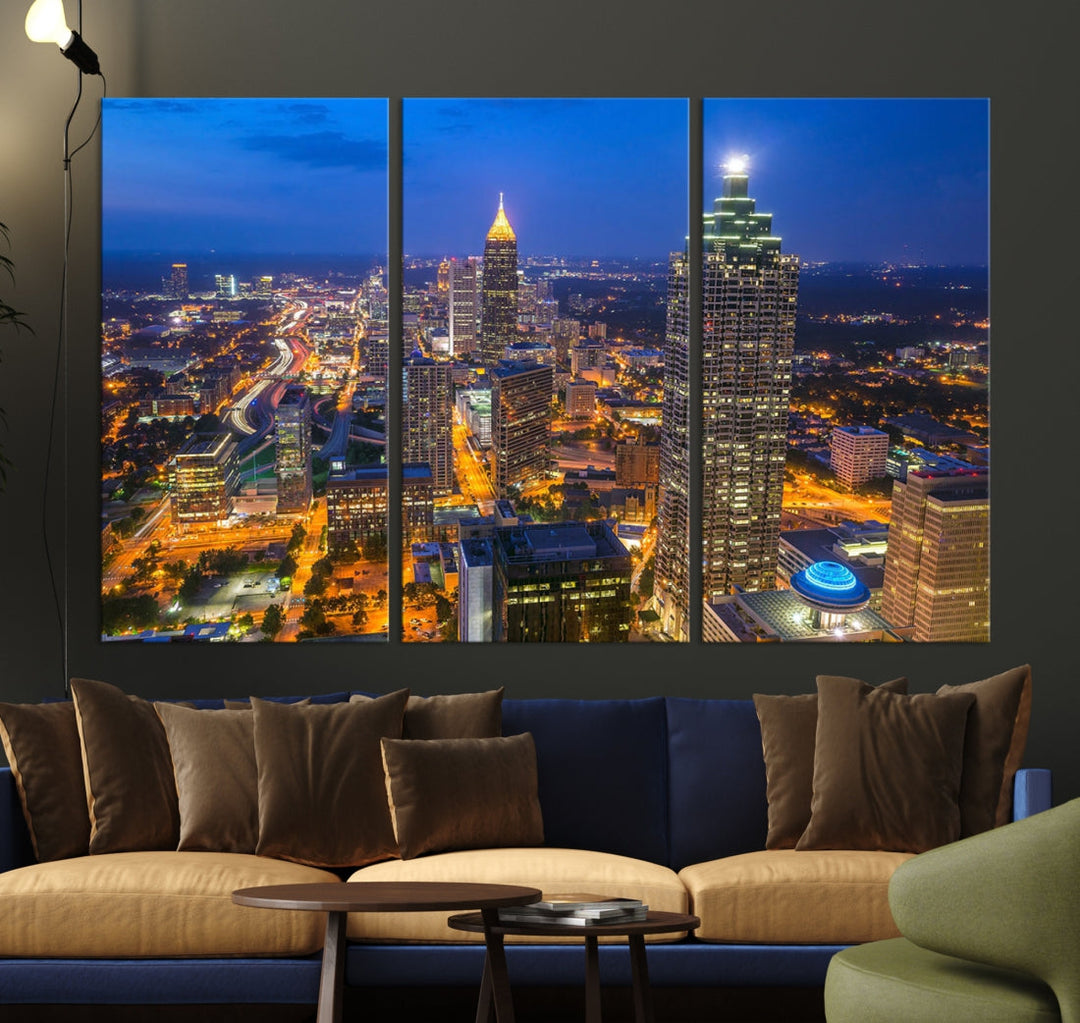 Extra Large Atlanta Cityscape Canvas Wall Art Skyline Canvas Print