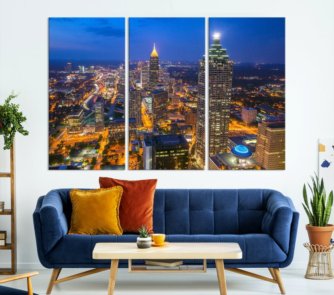 Extra Large Atlanta Cityscape Canvas Wall Art Skyline Canvas Print