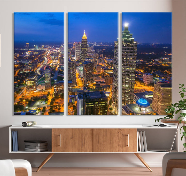 Extra Large Atlanta Cityscape Canvas Wall Art Skyline Canvas Print