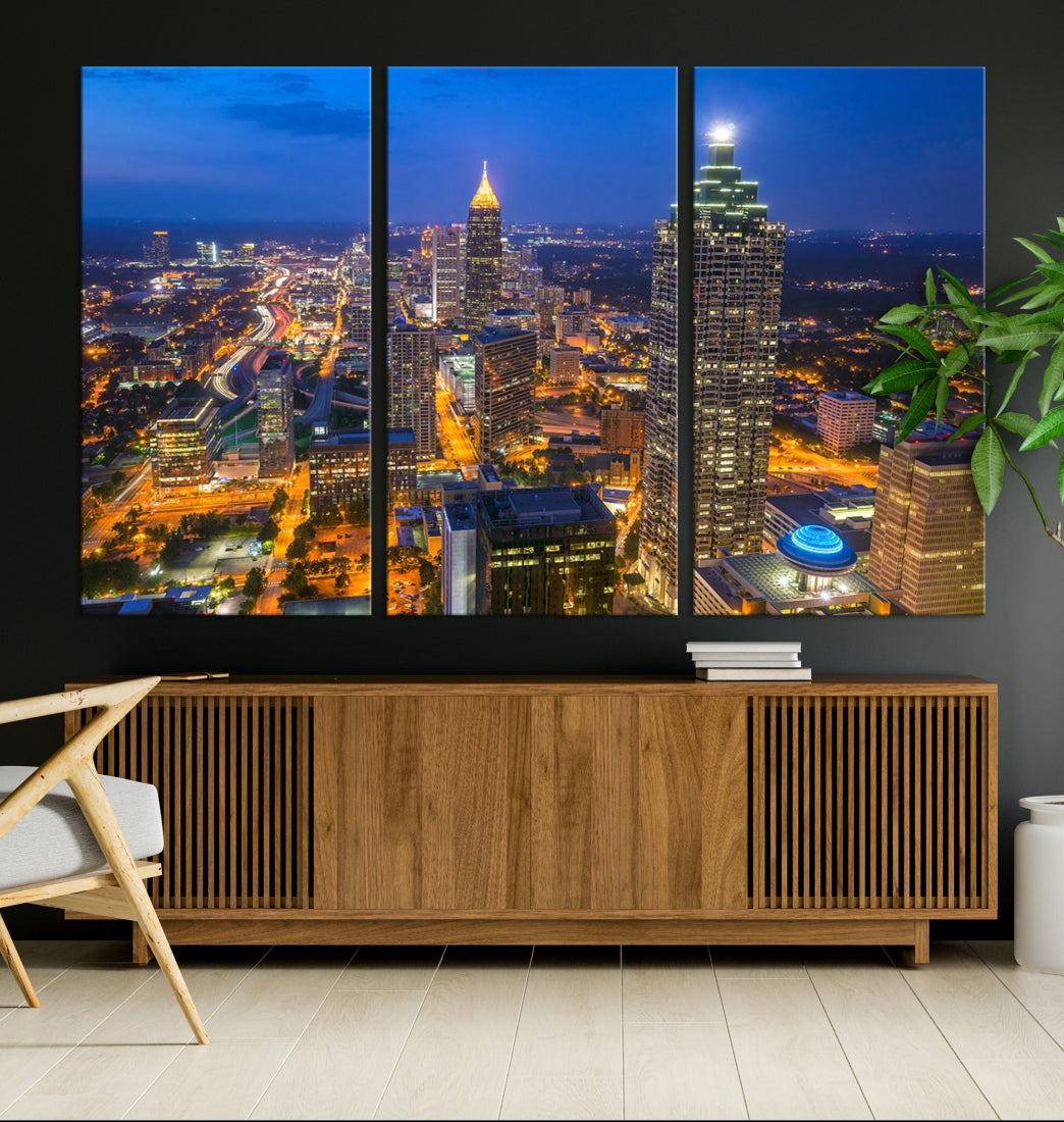 Extra Large Atlanta Cityscape Canvas Wall Art Skyline Canvas Print