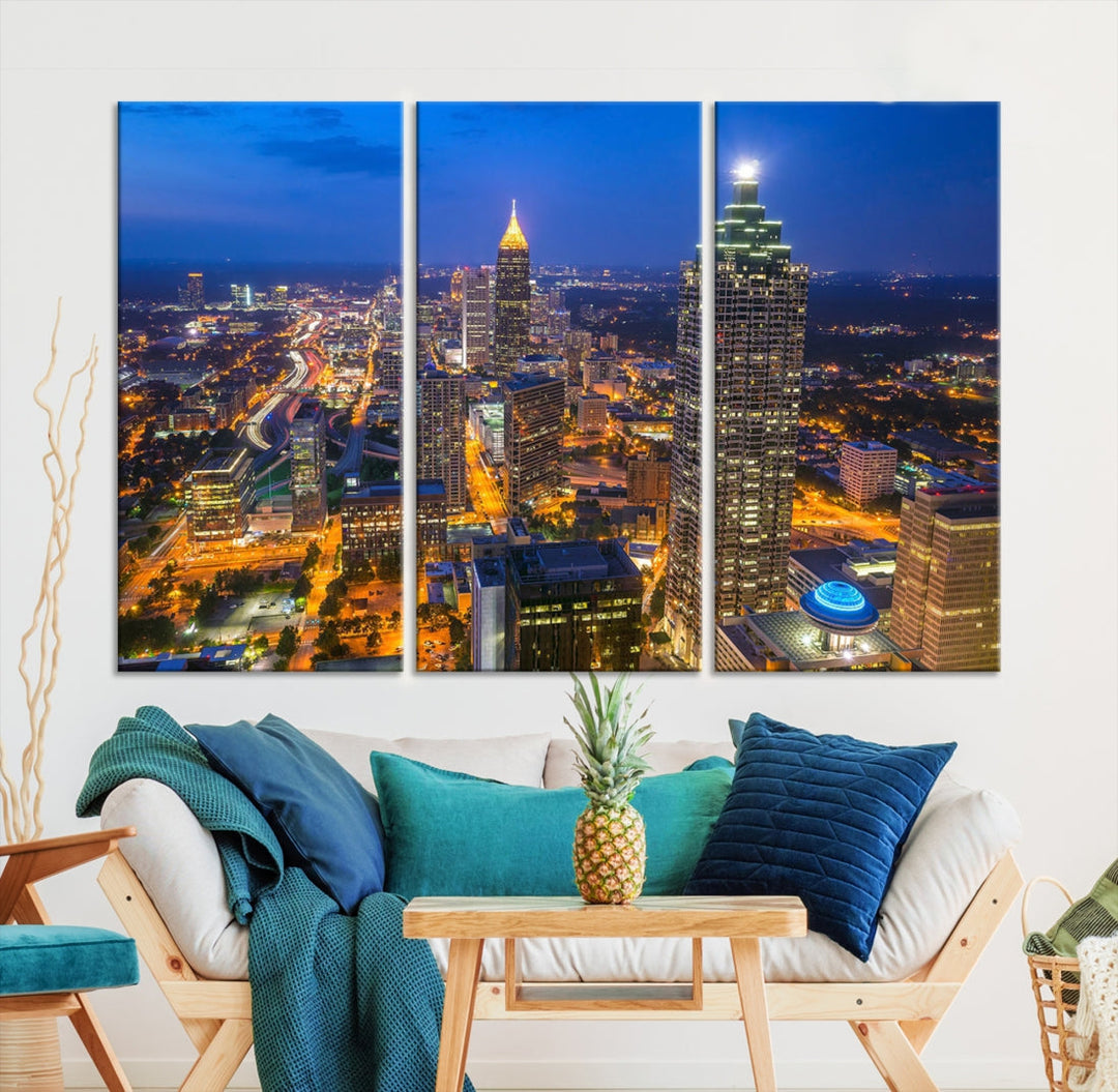 Extra Large Atlanta Cityscape Canvas Wall Art Skyline Canvas Print