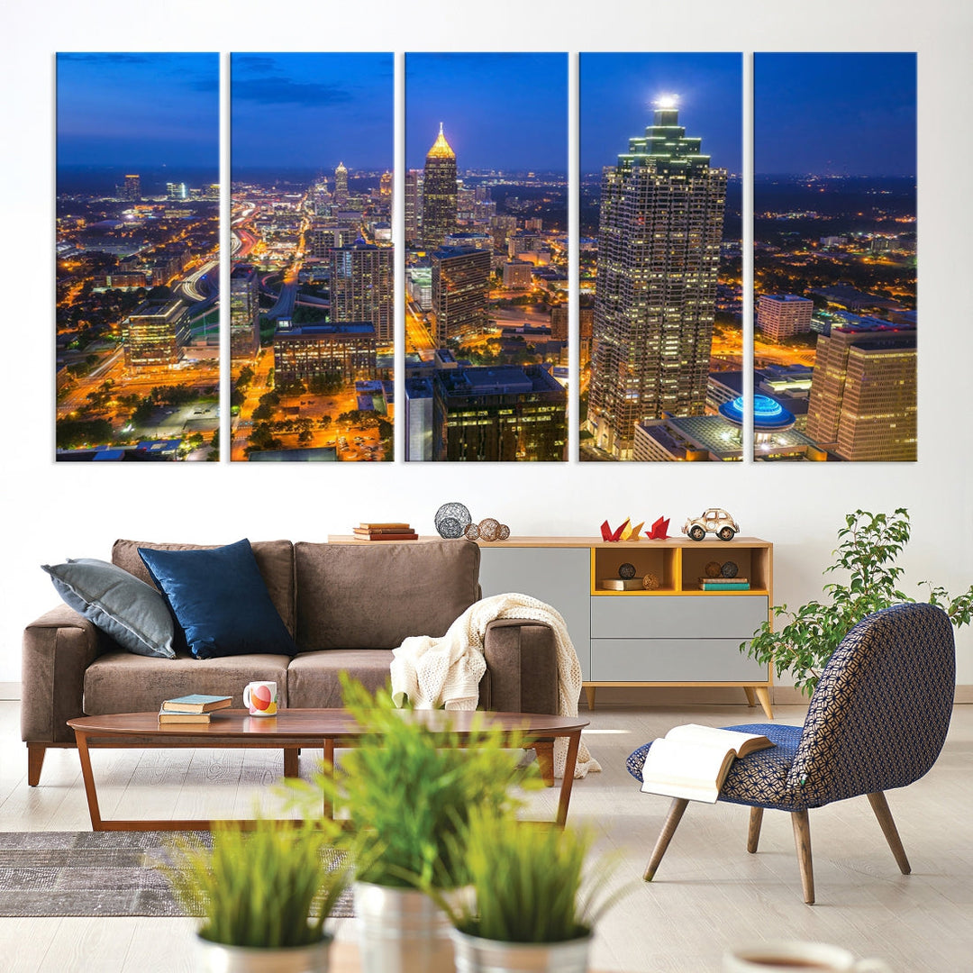 Extra Large Atlanta Cityscape Canvas Wall Art Skyline Canvas Print