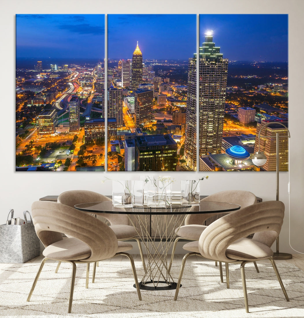 Extra Large Atlanta Cityscape Canvas Wall Art Skyline Canvas Print