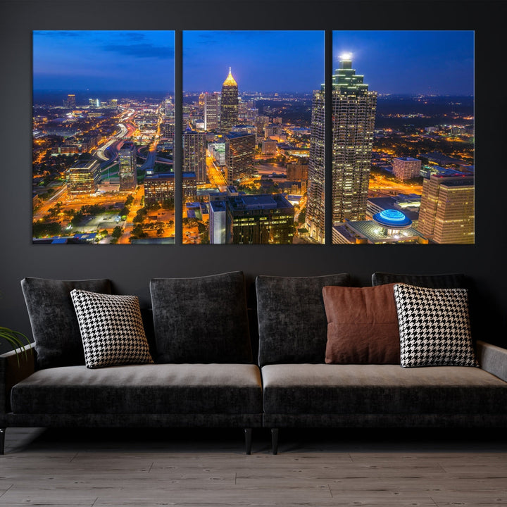 Extra Large Atlanta Cityscape Canvas Wall Art Skyline Canvas Print