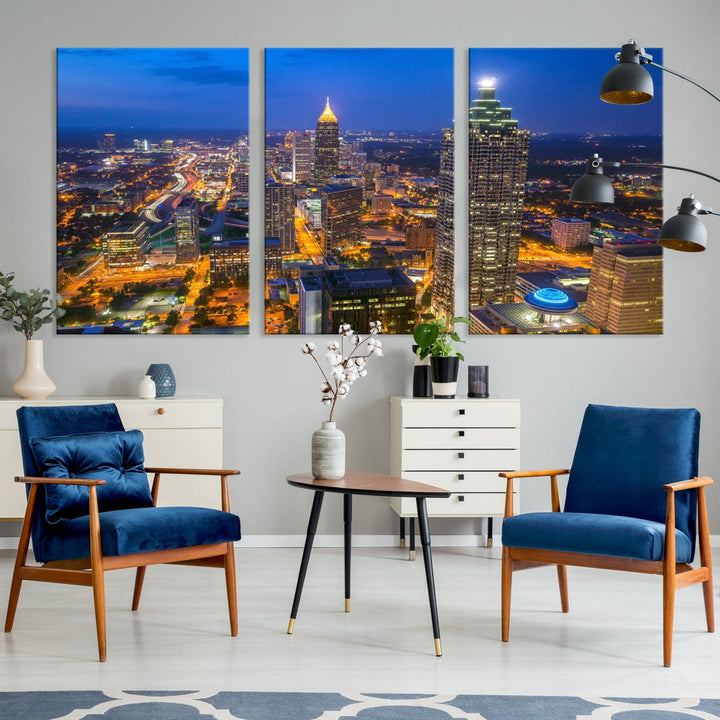 Extra Large Atlanta Cityscape Canvas Wall Art Skyline Canvas Print