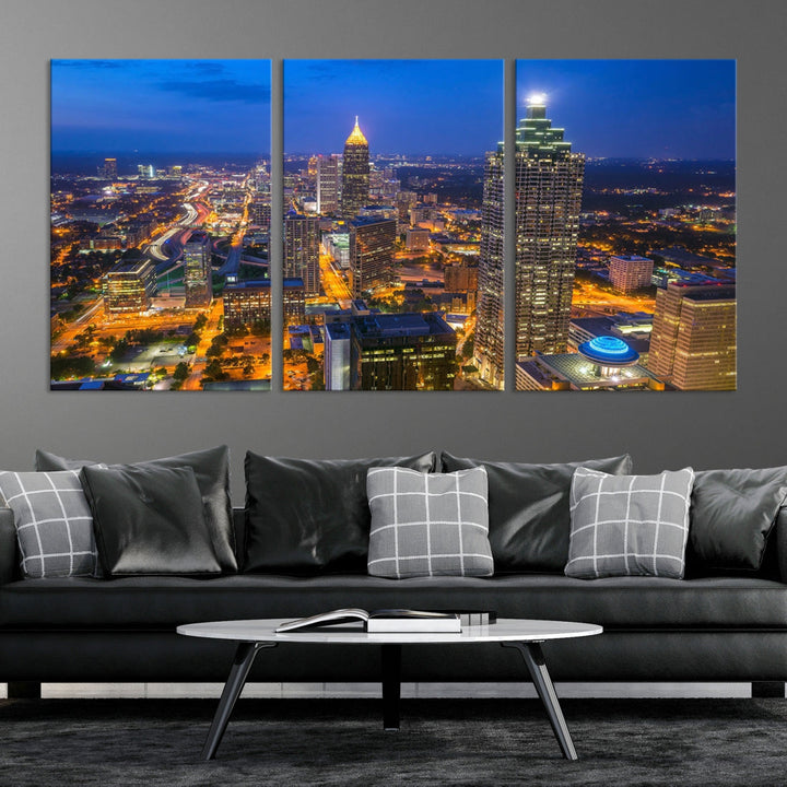 Extra Large Atlanta Cityscape Canvas Wall Art Skyline Canvas Print