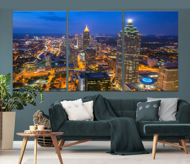 Extra Large Atlanta Cityscape Canvas Wall Art Skyline Canvas Print