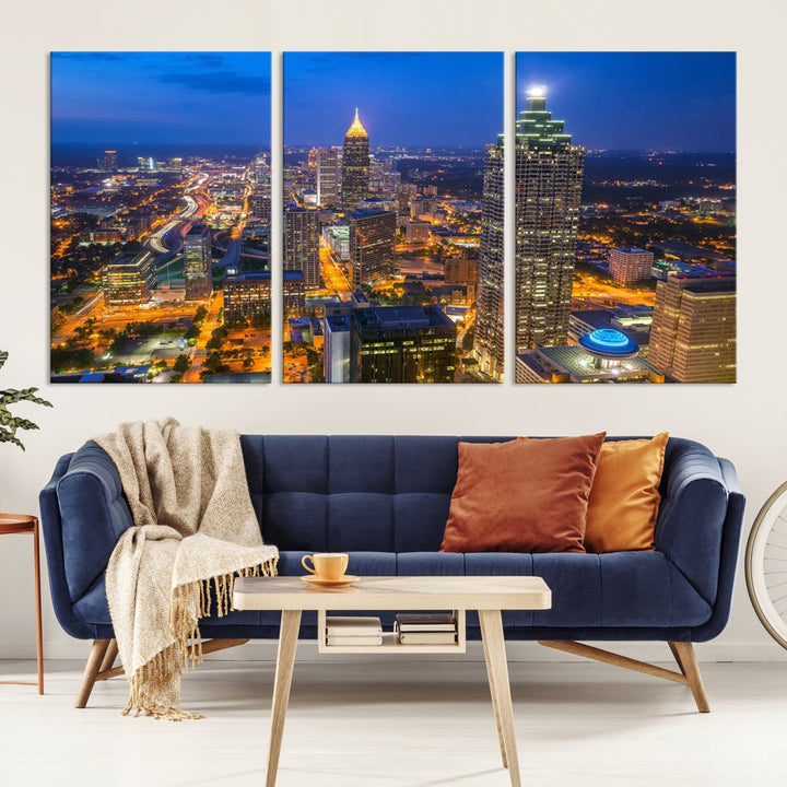 Extra Large Atlanta Cityscape Canvas Wall Art Skyline Canvas Print