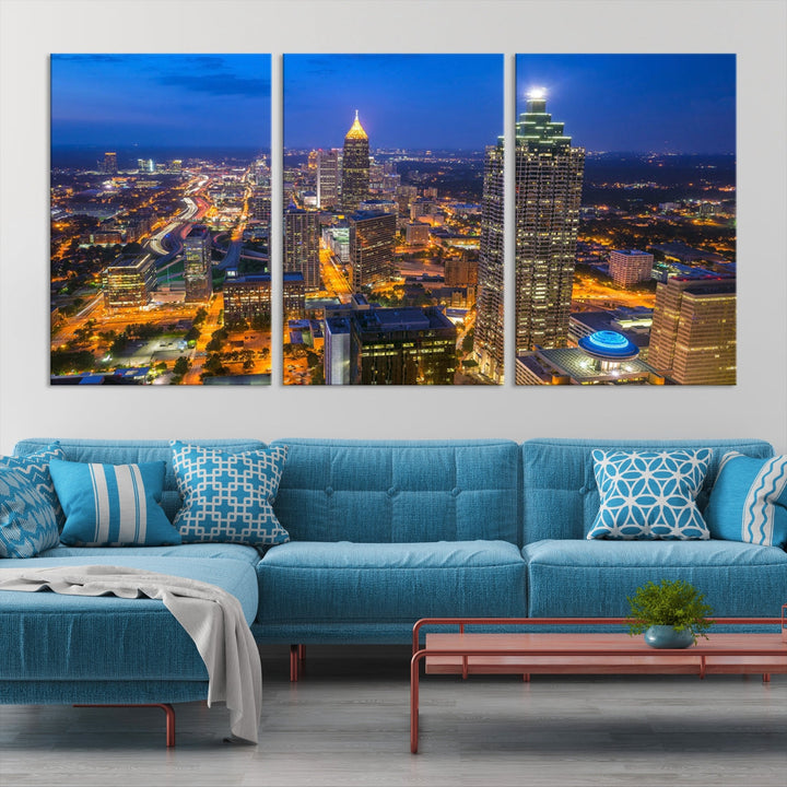 Extra Large Atlanta Cityscape Canvas Wall Art Skyline Canvas Print