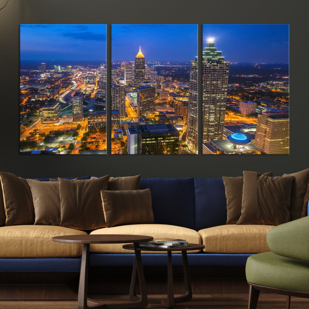 Extra Large Atlanta Cityscape Canvas Wall Art Skyline Canvas Print