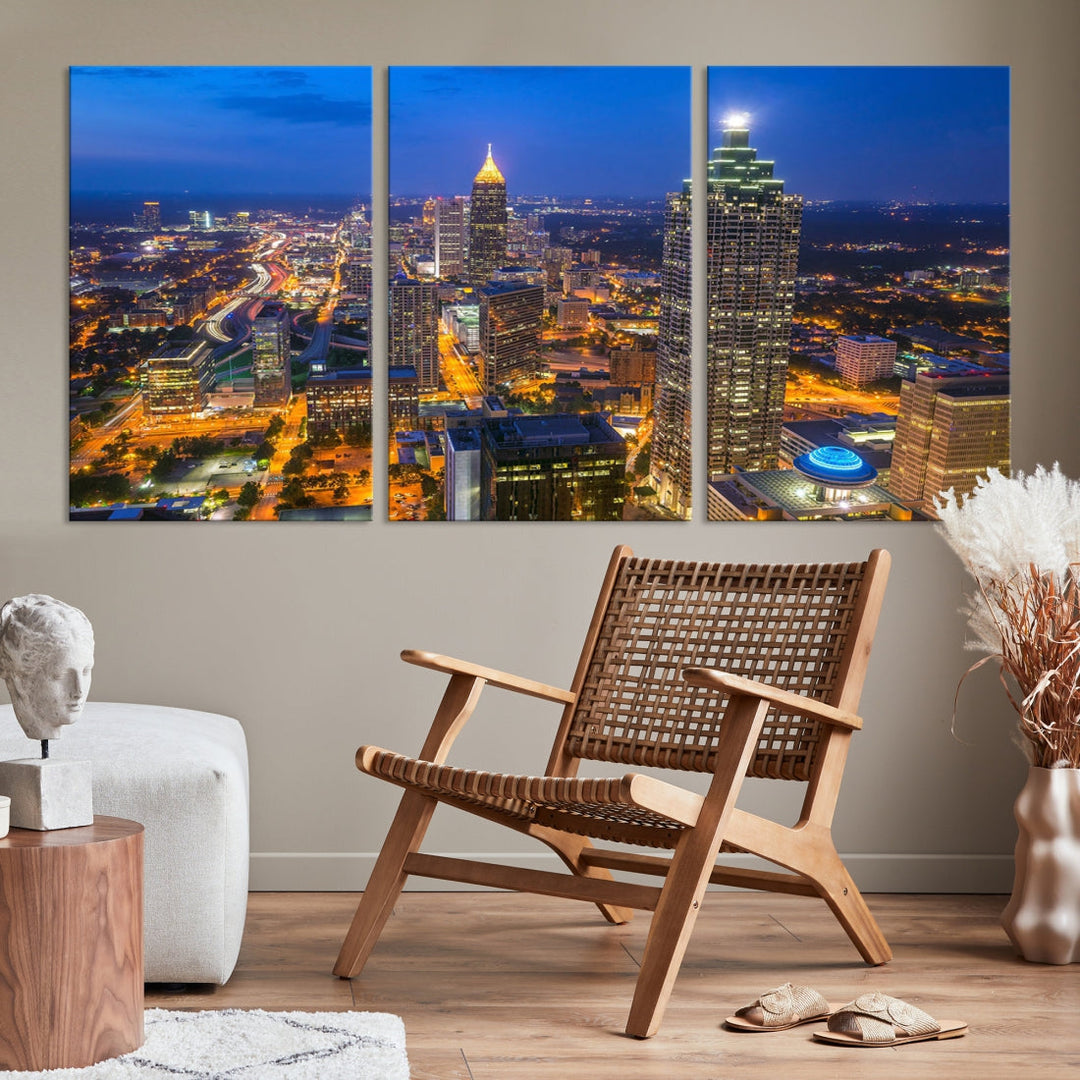 Extra Large Atlanta Cityscape Canvas Wall Art Skyline Canvas Print