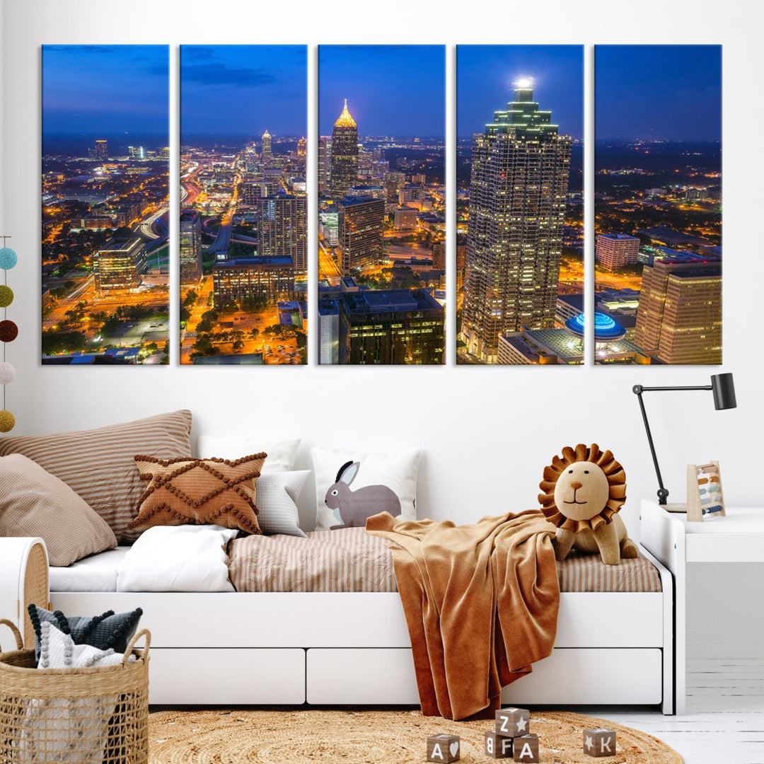 Extra Large Atlanta Cityscape Canvas Wall Art Skyline Canvas Print