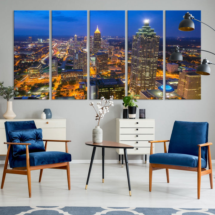 Extra Large Atlanta Cityscape Canvas Wall Art Skyline Canvas Print