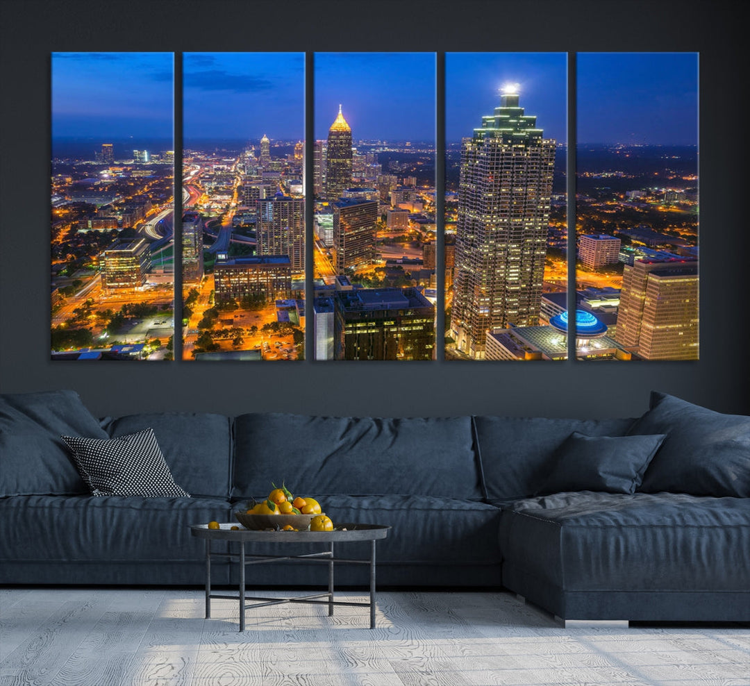 Extra Large Atlanta Cityscape Canvas Wall Art Skyline Canvas Print