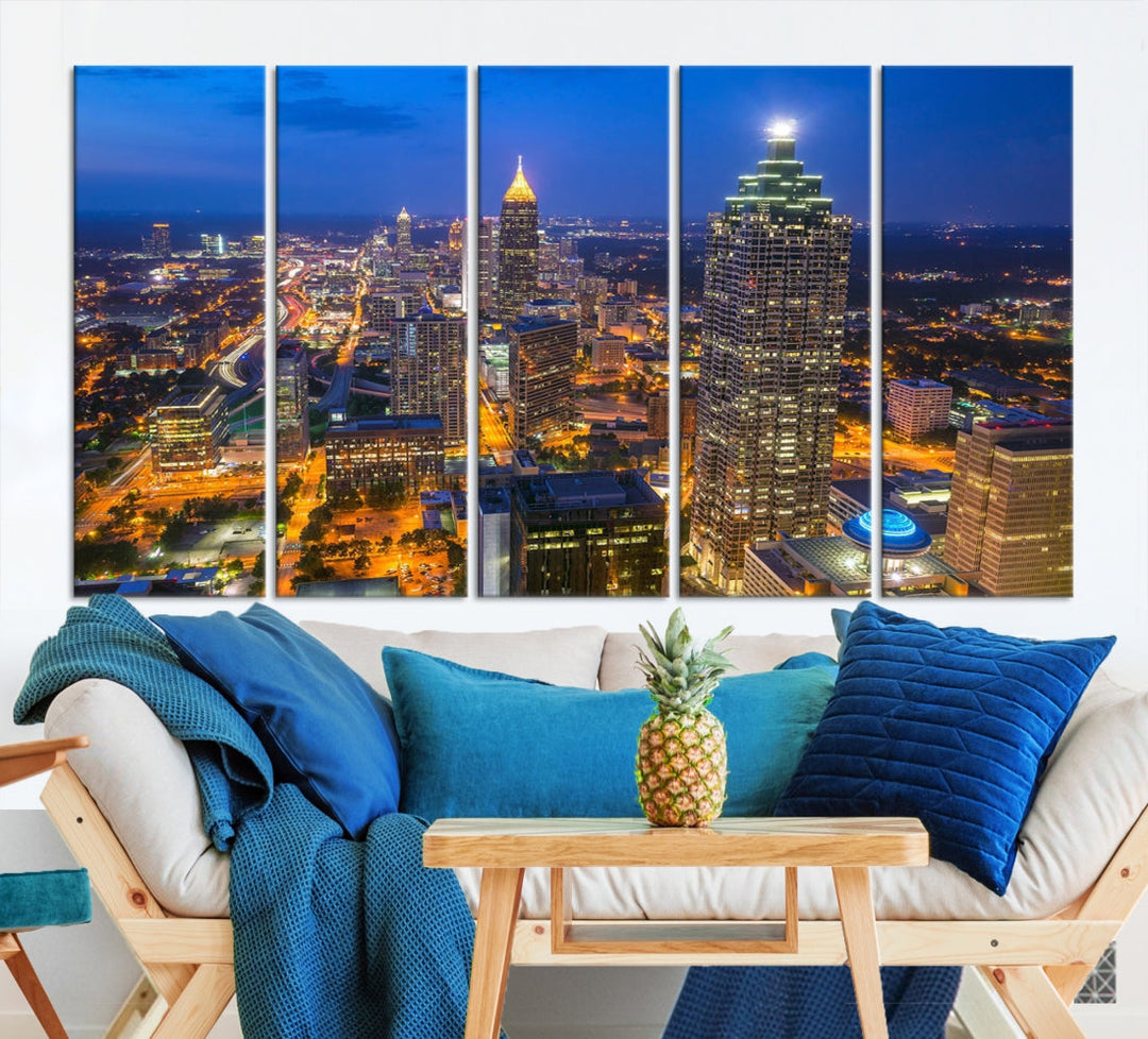 Extra Large Atlanta Cityscape Canvas Wall Art Skyline Canvas Print