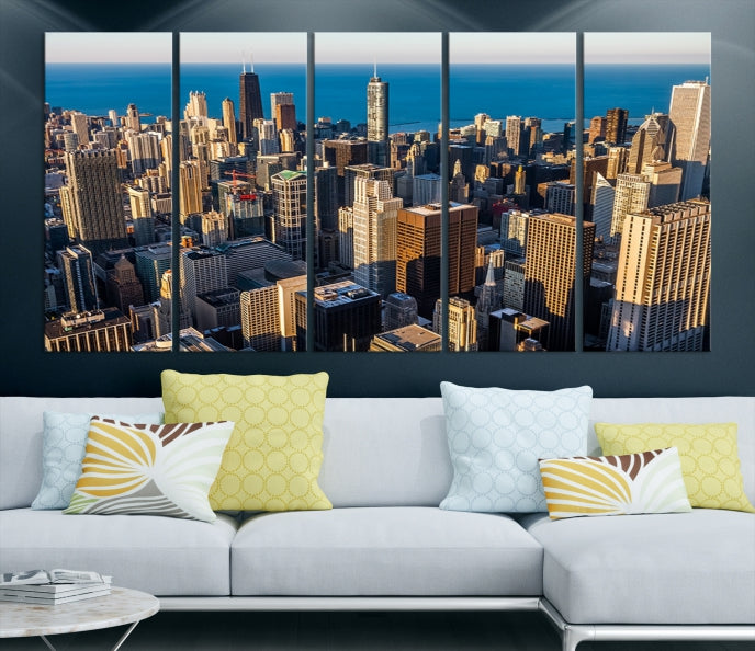 Extra Large Chicago Cityscape Skyscrapers Wall Art Canvas Print