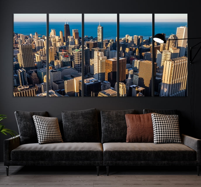 Extra Large Chicago Cityscape Skyscrapers Wall Art Canvas Print