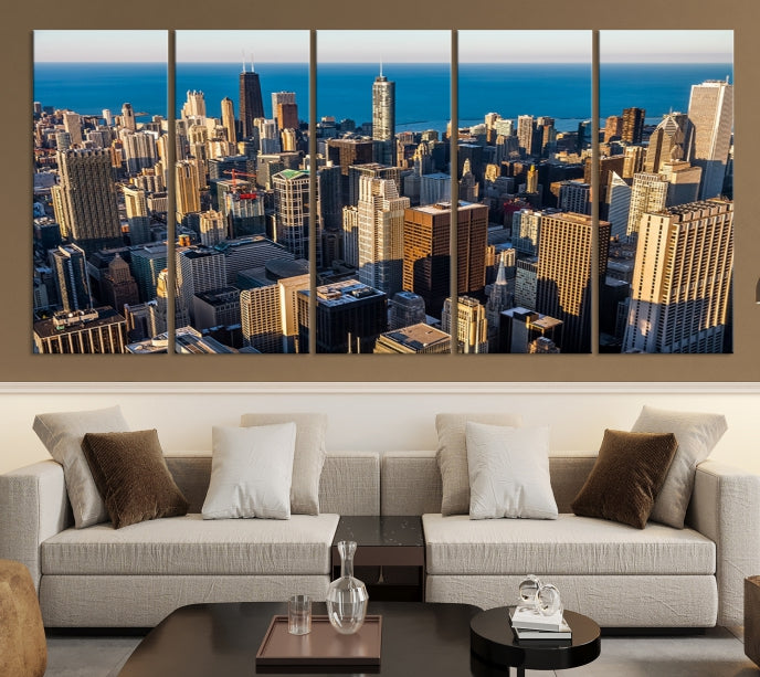 Extra Large Chicago Cityscape Skyscrapers Wall Art Canvas Print