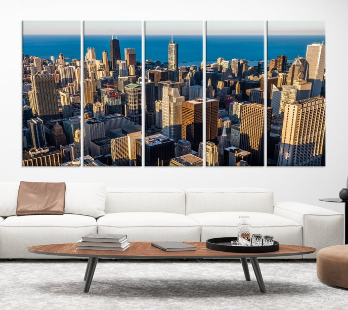 Extra Large Chicago Cityscape Skyscrapers Wall Art Canvas Print