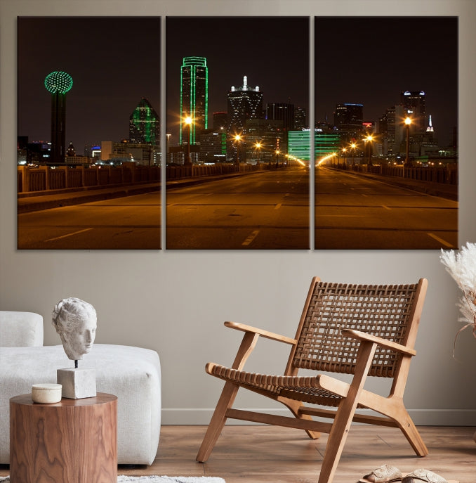 Extra Large Dallas Canvas Art Print Skyline Cityscape Wall Decor