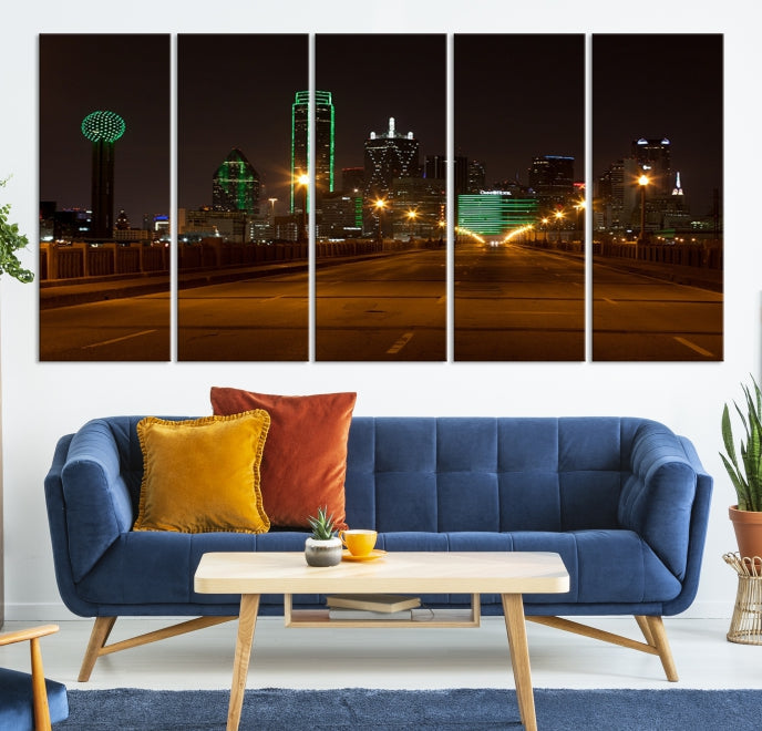 Extra Large Dallas Canvas Art Print Skyline Cityscape Wall Decor