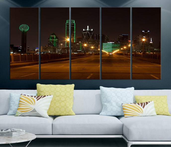 Extra Large Dallas Canvas Art Print Skyline Cityscape Wall Decor