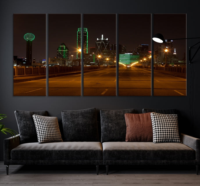 Extra Large Dallas Canvas Art Print Skyline Cityscape Wall Decor