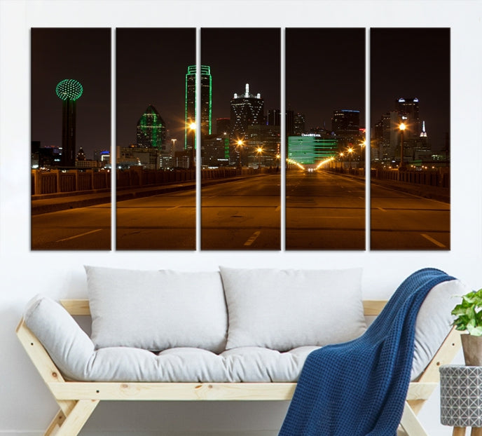 Extra Large Dallas Canvas Art Print Skyline Cityscape Wall Decor