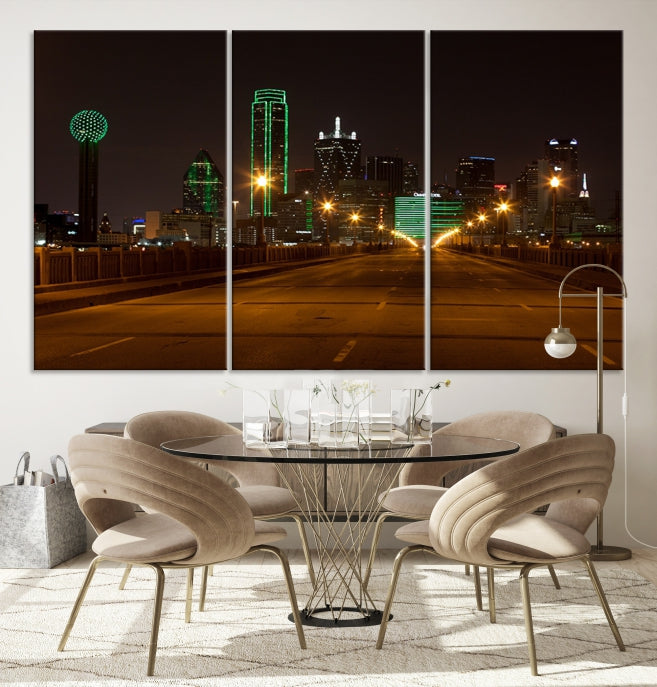 Extra Large Dallas Canvas Art Print Skyline Cityscape Wall Decor