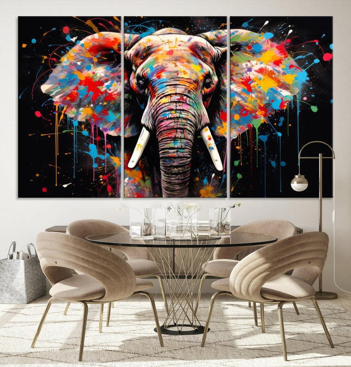 Extra Large Elephant Abstract Painting Printed Canvas Wall Art Modern Home Decor