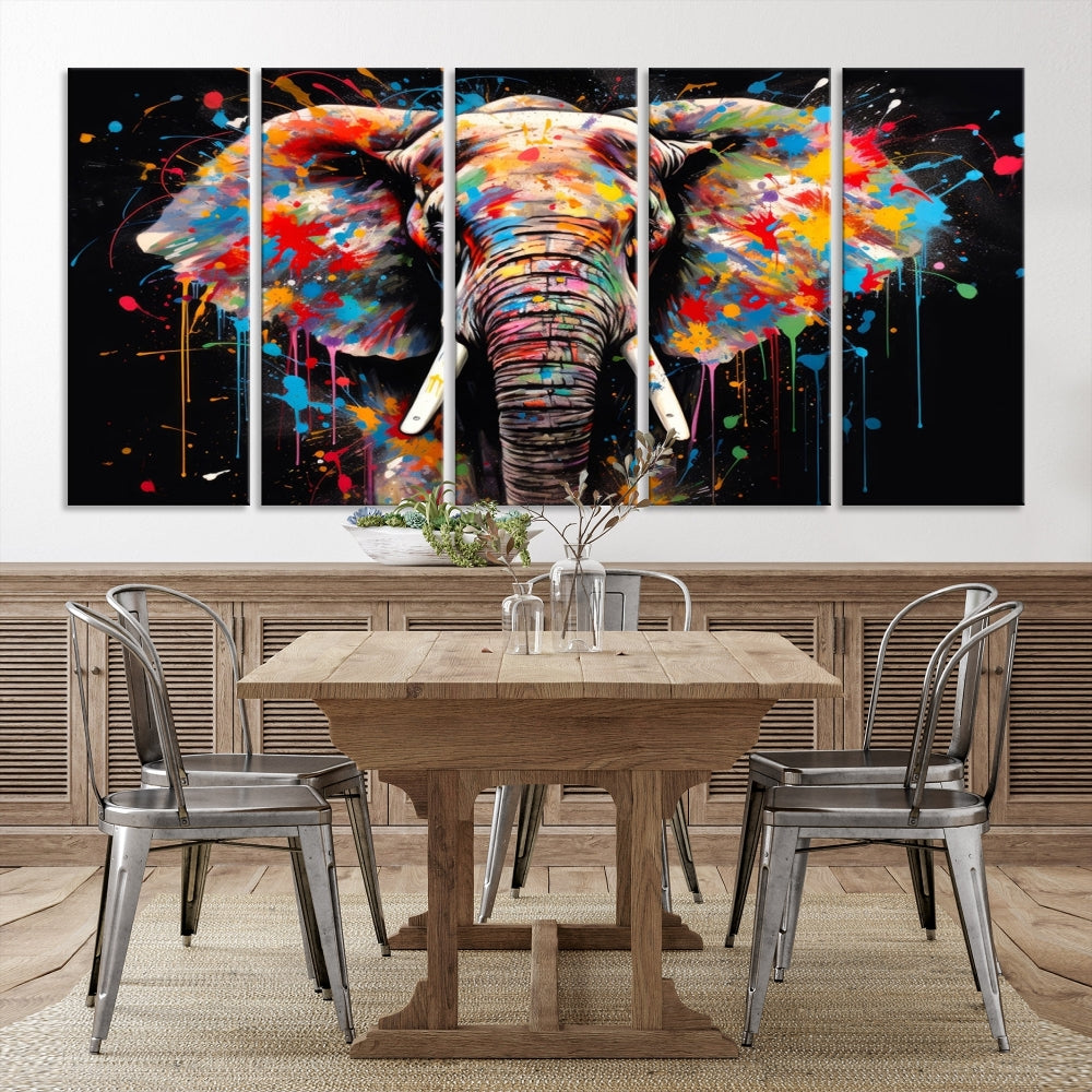 Extra Large Elephant Abstract Painting Printed Canvas Wall Art Modern Home Decor