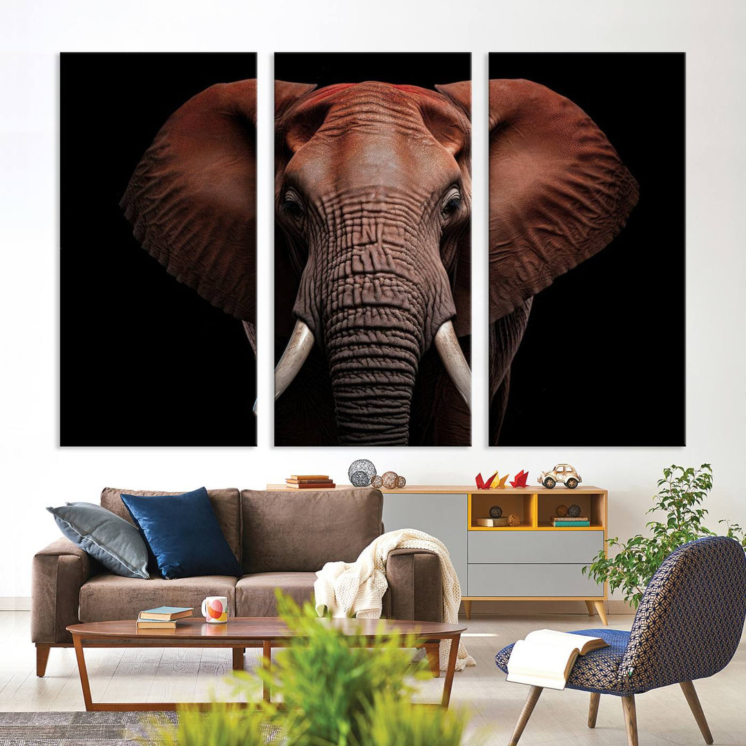 Extra Large Elephant Wall Art Print, Animal Wall Decor, Framed Canvas Print Office Decor