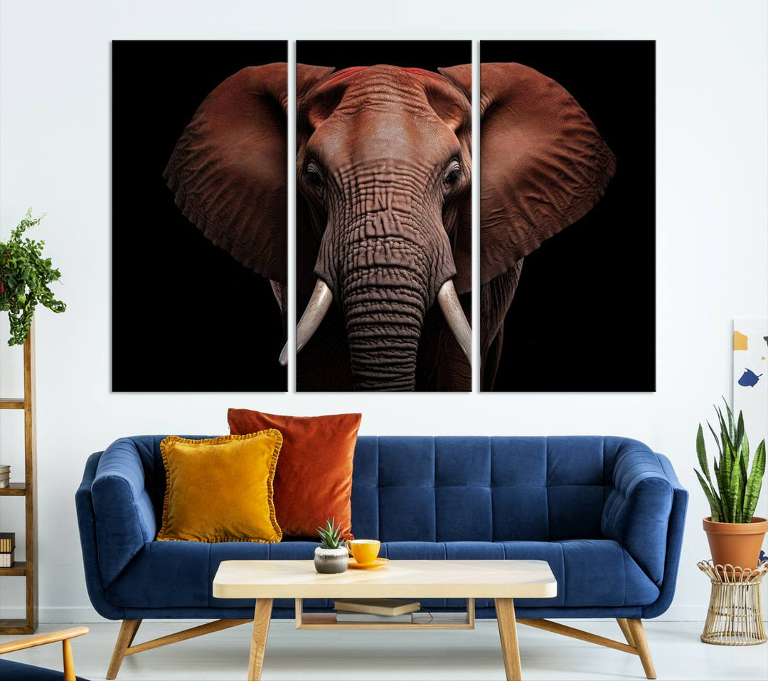 Extra Large Elephant Wall Art Print, Animal Wall Decor, Framed Canvas Print Office Decor