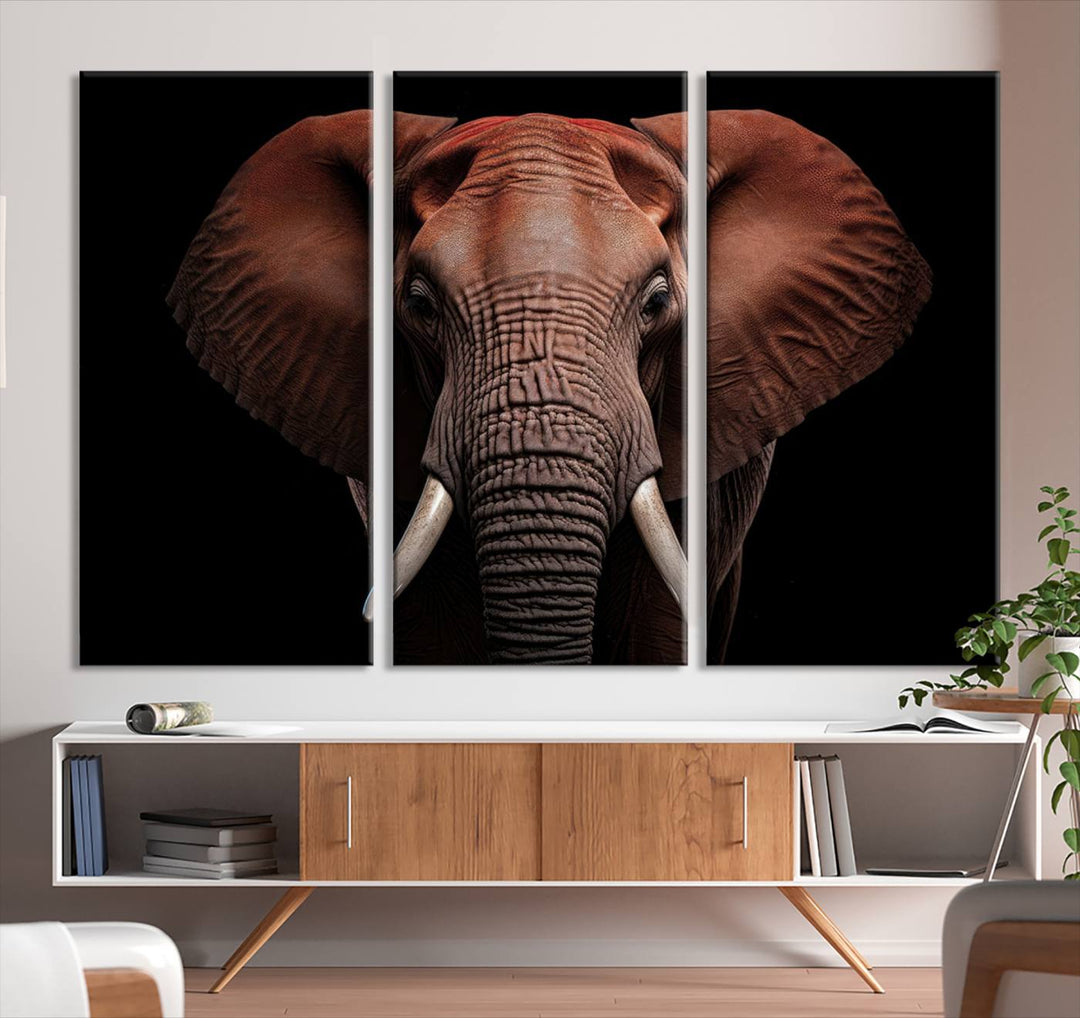 Extra Large Elephant Wall Art Print, Animal Wall Decor, Framed Canvas Print Office Decor