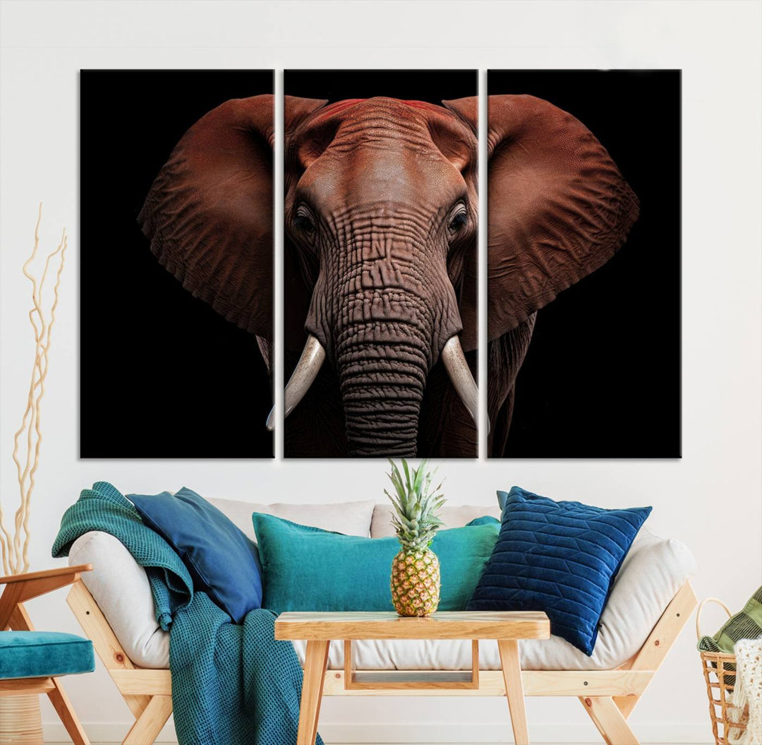 Extra Large Elephant Wall Art Print, Animal Wall Decor, Framed Canvas Print Office Decor