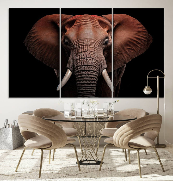 Extra Large Elephant Wall Art Print, Animal Wall Decor, Framed Canvas Print Office Decor