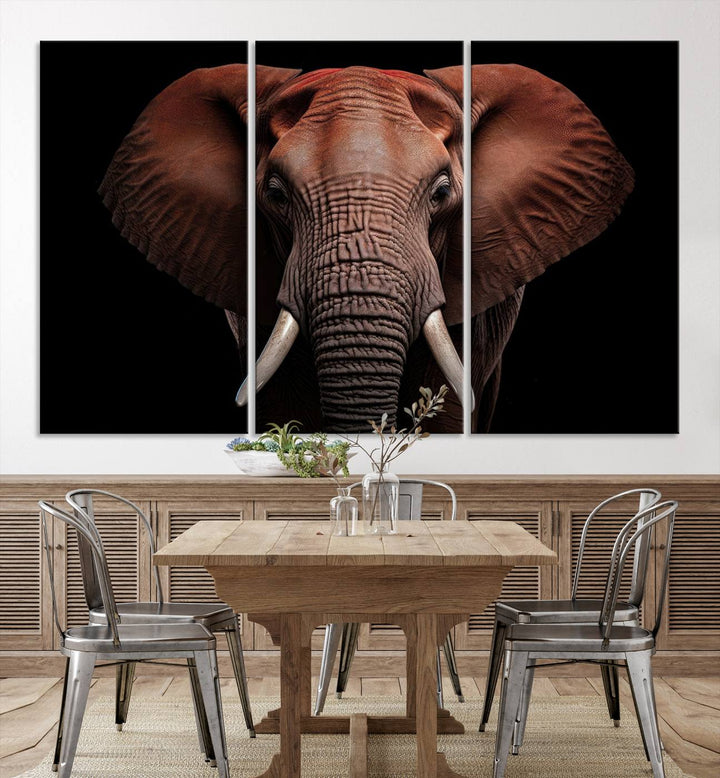 Extra Large Elephant Wall Art Print, Animal Wall Decor, Framed Canvas Print Office Decor