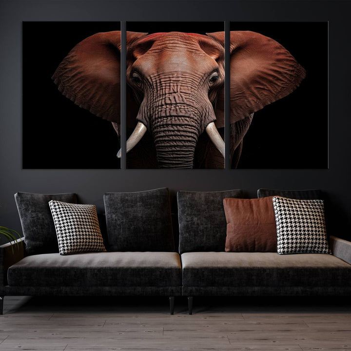 Extra Large Elephant Wall Art Print, Animal Wall Decor, Framed Canvas Print Office Decor