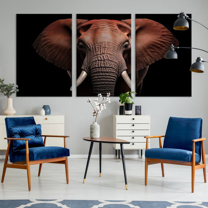 Extra Large Elephant Wall Art Print, Animal Wall Decor, Framed Canvas Print Office Decor