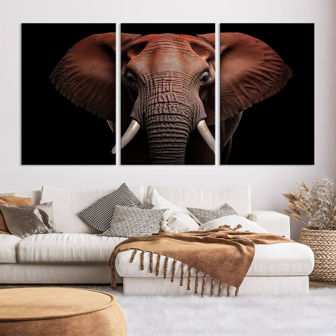 Extra Large Elephant Wall Art Print, Animal Wall Decor, Framed Canvas Print Office Decor