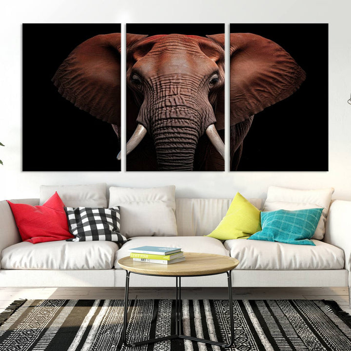 Extra Large Elephant Wall Art Print, Animal Wall Decor, Framed Canvas Print Office Decor