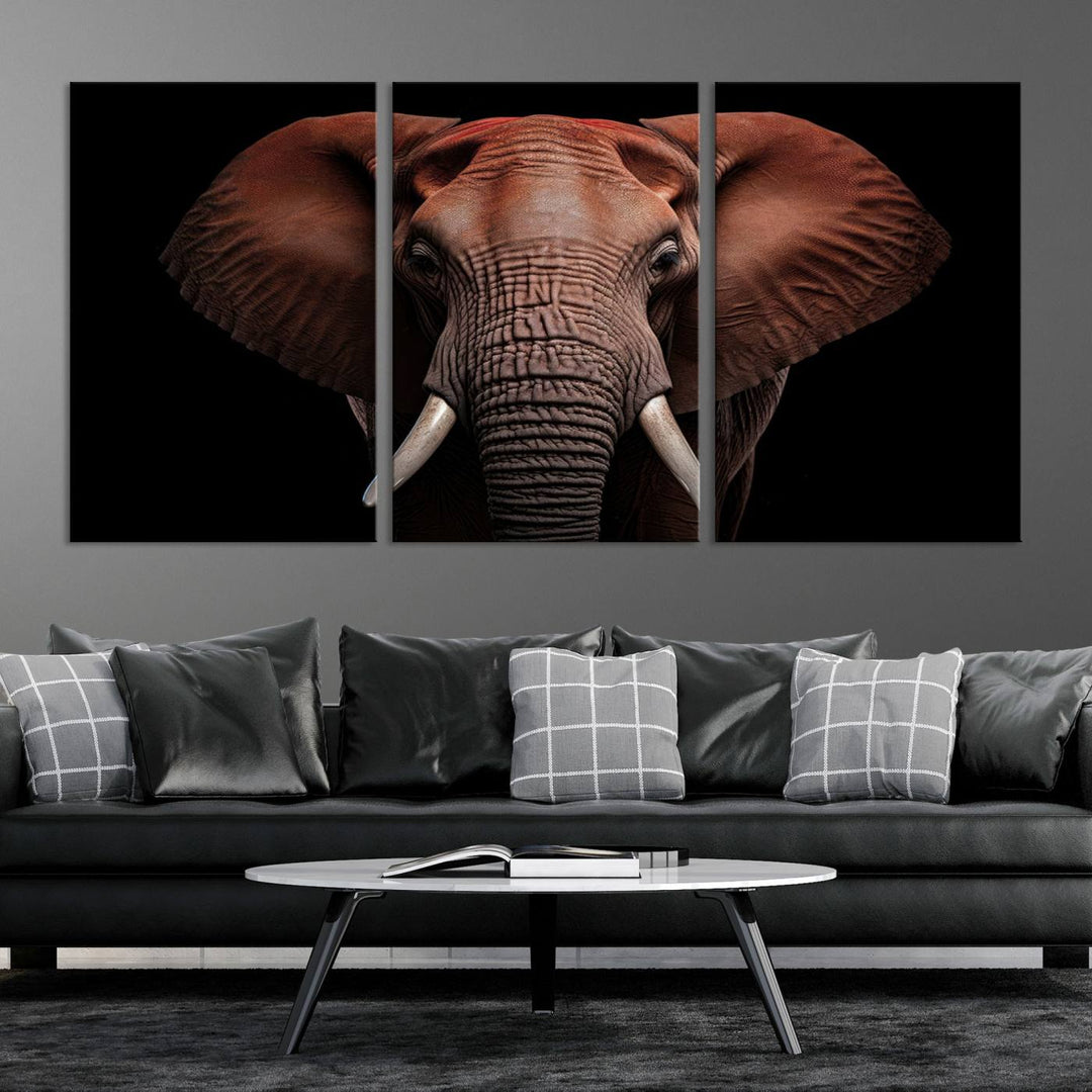 Extra Large Elephant Wall Art Print, Animal Wall Decor, Framed Canvas Print Office Decor