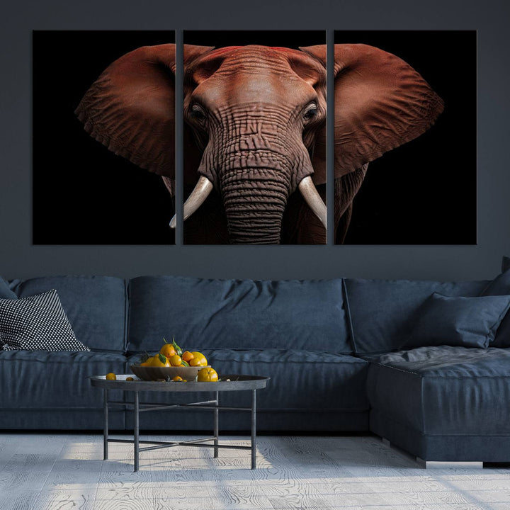 Extra Large Elephant Wall Art Print, Animal Wall Decor, Framed Canvas Print Office Decor