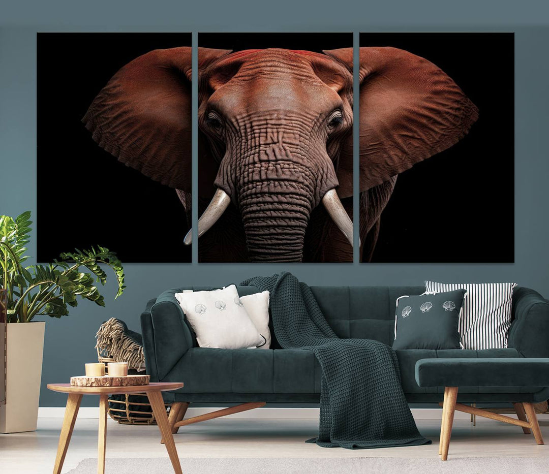 Extra Large Elephant Wall Art Print, Animal Wall Decor, Framed Canvas Print Office Decor