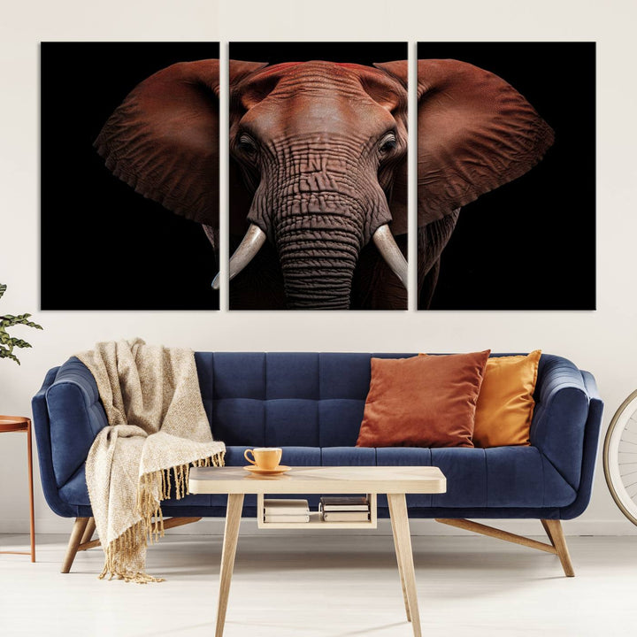 Extra Large Elephant Wall Art Print, Animal Wall Decor, Framed Canvas Print Office Decor